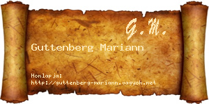 Guttenberg Mariann névjegykártya