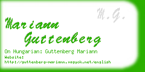 mariann guttenberg business card
